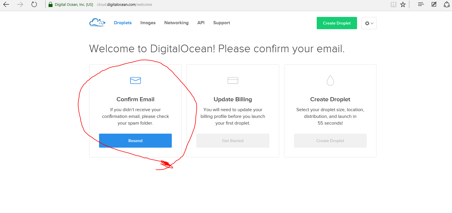 หน้า Confirm Email ของ DO