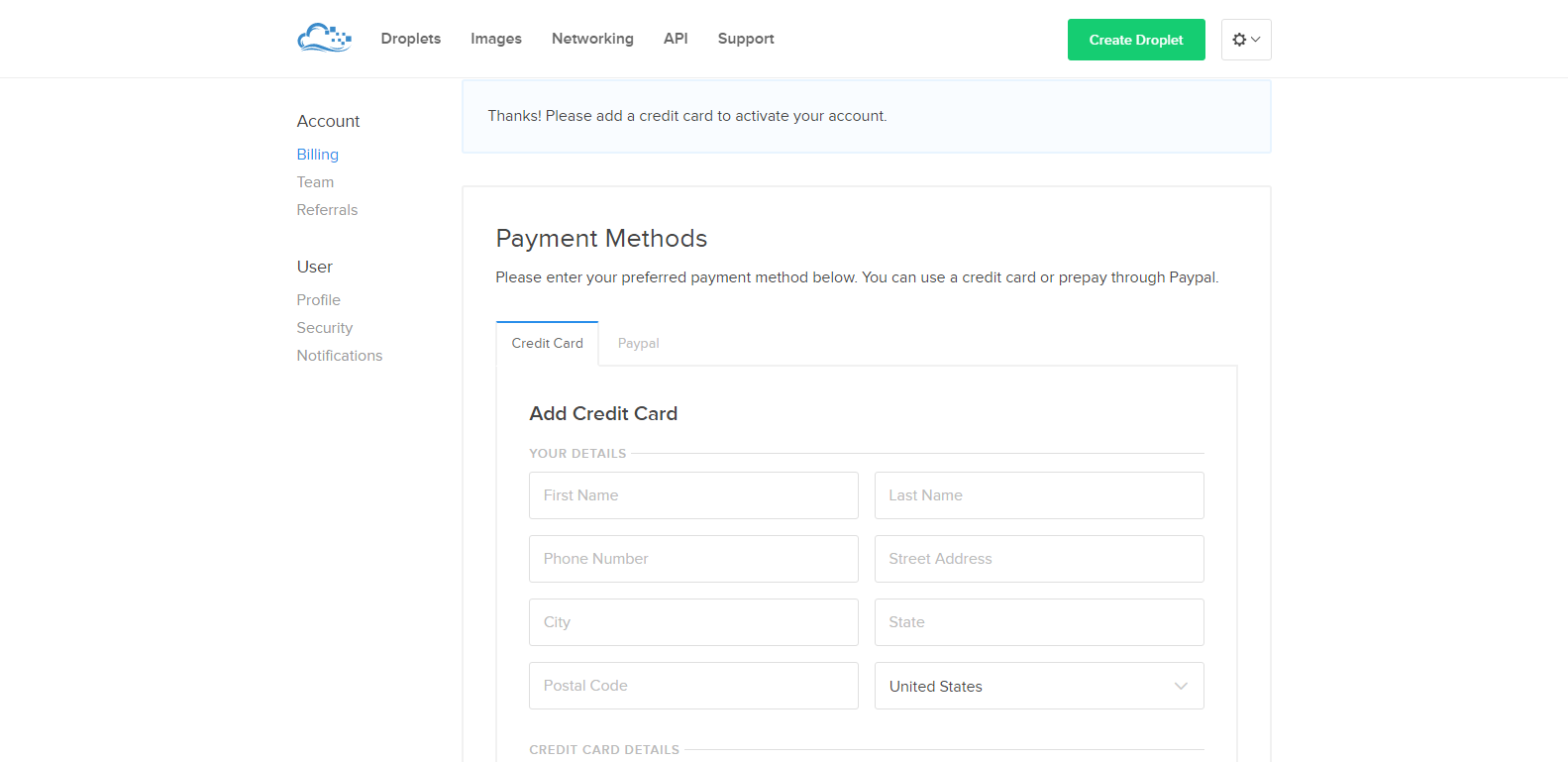 Billing Digital Ocean