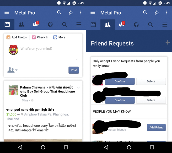 Metal for Facebook